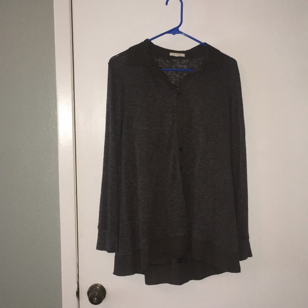 Grey Soft Button Up